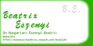beatrix eszenyi business card